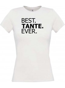 Lady T-Shirt , BEST TANTE EVER, weiss, L