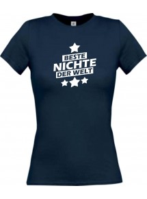 Lady T-Shirt beste Nichte der Welt navy, L