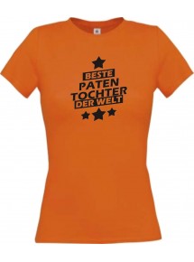 Lady T-Shirt beste Patentochter der Welt orange, L