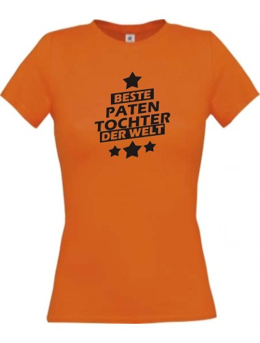 Lady T-Shirt beste Patentochter der Welt orange, L