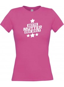 Lady T-Shirt beste Mutter der Welt pink, L