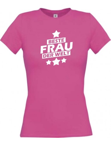 Lady T-Shirt beste Frau der Welt pink, L