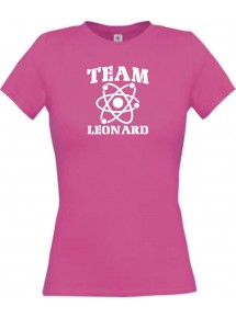 Lady T-Shirt Team Leonard, Kult, pink, L