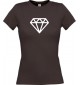 Lady T-Shirt Diamant, braun, L