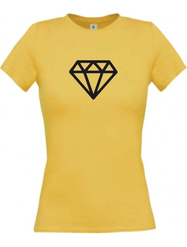 Lady T-Shirt Diamant, gelb, L