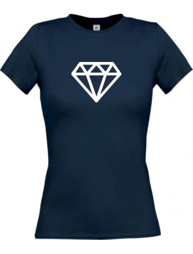 Lady T-Shirt Diamant, navy, L