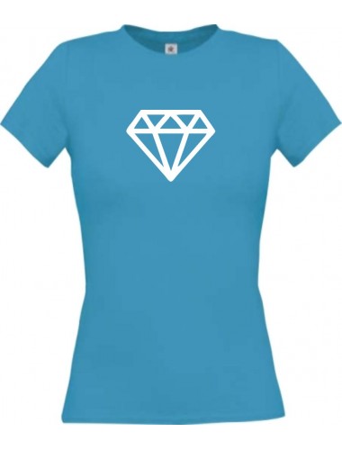 Lady T-Shirt Diamant, türkis, L