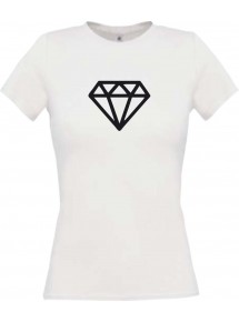 Lady T-Shirt Diamant, weiss, L