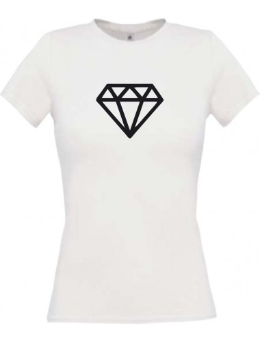 Lady T-Shirt Diamant, weiss, L