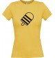 Lady T-Shirt Sommer Stieleis Eis am Stiel, gelb, L