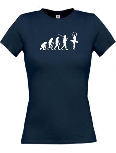 Lady T-Shirt  Evolution Ballerina, Ballett, Balletttänzer/in, navy, L