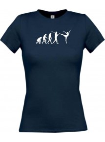 Lady T-Shirt  Evolution Ballerina, Ballett, Balletttänzer/in, Sport, navy, L