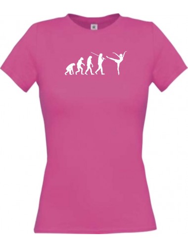 Lady T-Shirt  Evolution Ballerina, Ballett, Balletttänzer/in, Sport, pink, L