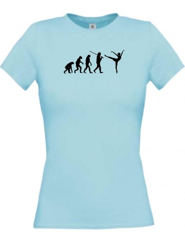 Lady T-Shirt  Evolution Ballerina, Ballett, Balletttänzer/in, Sport, hellblau, L