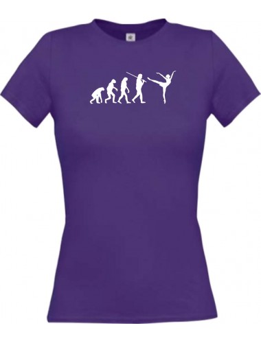 Lady T-Shirt  Evolution Ballerina, Ballett, Balletttänzer/in, Sport, lila, L