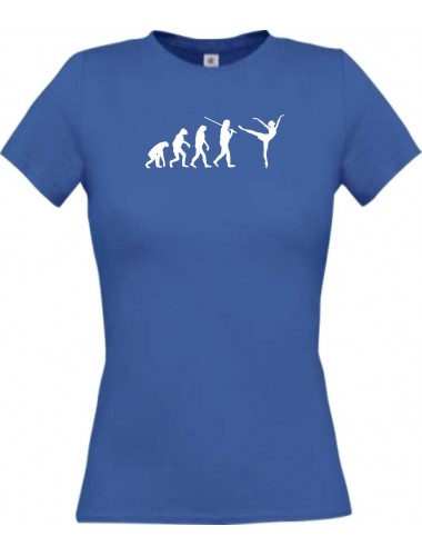 Lady T-Shirt  Evolution Ballerina, Ballett, Balletttänzer/in, Sport, royal, L