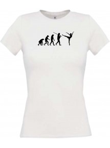 Lady T-Shirt  Evolution Ballerina, Ballett, Balletttänzer/in, Sport, weiss, L