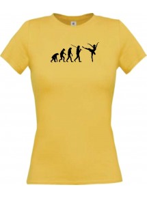 Lady T-Shirt  Evolution Ballerina, Ballett, Balletttänzer/in, Team, gelb, L