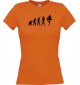 Lady T-Shirt  Evolution Ballerina, Ballett, Balletttänzer/in, Wettkampf, orange, L