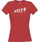 Lady T-Shirt  Evolution Ballerina, Ballett, Balletttänzer/in, Wettkampf, rot, L