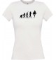 Lady T-Shirt  Evolution Ballerina, Ballett, Balletttänzer/in, Wettkampf, weiss, L