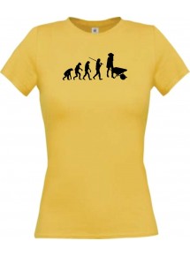 Lady T-Shirt  Evolution Schubkarre, Gartenarbeit, gelb, L