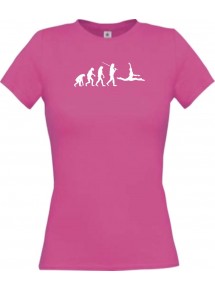 Lady T-Shirt  Evolution Ballerina, Ballett, Balletttänzer/in, Retro, pink, L