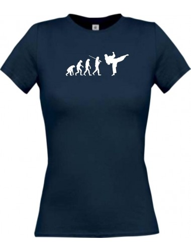 Lady T-Shirt  Evolution Karate, Judo, Selbstverteidigung, Sport, navy, L