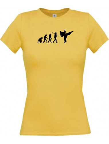 Lady T-Shirt  Evolution Karate, Judo, Selbstverteidigung, Sport, gelb, L