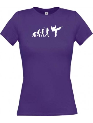 Lady T-Shirt  Evolution Karate, Judo, Selbstverteidigung, Sport, lila, L