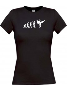 Lady T-Shirt  Evolution Karate, Judo, Selbstverteidigung, Sport, schwarz, L