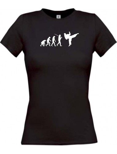 Lady T-Shirt  Evolution Karate, Judo, Selbstverteidigung, Sport, schwarz, L