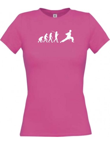 Lady T-Shirt  Evolution Karate, Judo, Selbstverteidigung, Hobby, pink, L