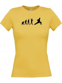 Lady T-Shirt  Evolution Karate, Judo, Selbstverteidigung, Hobby, gelb, L