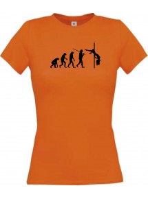 Lady T-Shirt  Evolution Sexy Girl Tabledance Lady Nachtclub, Club, orange, L