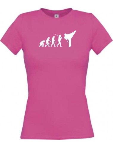 Lady T-Shirt  Evolution Karate, Judo, Selbstverteidigung, Verein, pink, L
