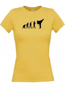 Lady T-Shirt  Evolution Karate, Judo, Selbstverteidigung, Verein, gelb, L