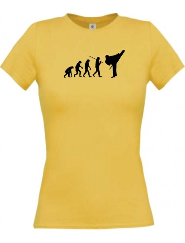 Lady T-Shirt  Evolution Karate, Judo, Selbstverteidigung, Verein, gelb, L