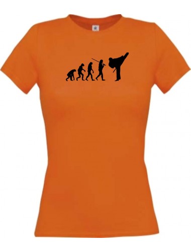 Lady T-Shirt  Evolution Karate, Judo, Selbstverteidigung, Verein, orange, L