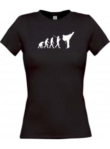 Lady T-Shirt  Evolution Karate, Judo, Selbstverteidigung, Verein, schwarz, L