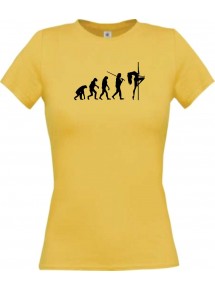 Lady T-Shirt  Evolution Sexy Girl Tabledance Lady Nachtclub, Tanzen, gelb, L