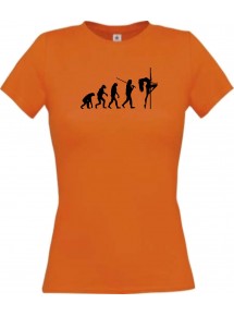 Lady T-Shirt  Evolution Sexy Girl Tabledance Lady Nachtclub, Tanzen, orange, L