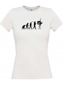 Lady T-Shirt  Evolution Sexy Girl Tabledance Lady Nachtclub, Tanzen, weiss, L