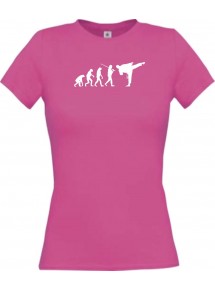 Lady T-Shirt  Evolution Karate, Judo, Selbstverteidigung, Sieg, pink, L