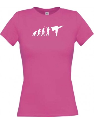 Lady T-Shirt  Evolution Karate, Judo, Selbstverteidigung, Sieg, pink, L