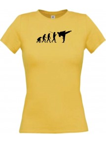 Lady T-Shirt  Evolution Karate, Judo, Selbstverteidigung, Sieg, gelb, L