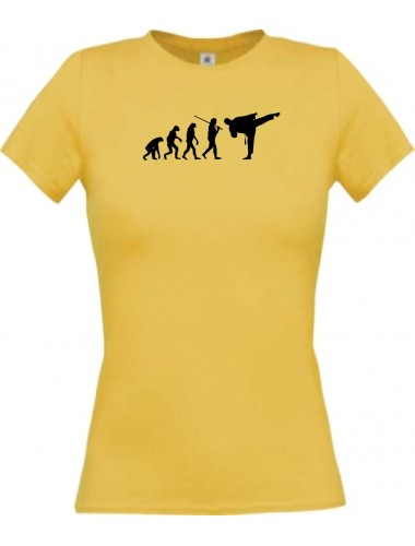 Lady T-Shirt  Evolution Karate, Judo, Selbstverteidigung, Sieg, gelb, L