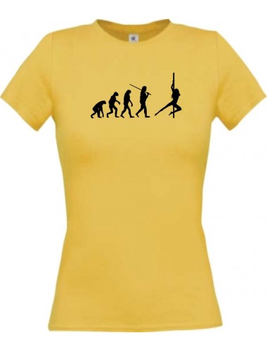 Lady T-Shirt  Evolution Sexy Girl Tabledance Lady Nachtclub, Dance, gelb, L