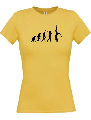 Lady T-Shirt  Evolution Sexy Girl Tabledance Lady Nachtclub, Dancing, gelb, L