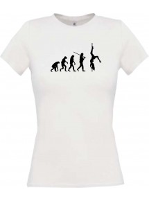 Lady T-Shirt  Evolution Sexy Girl Tabledance Lady Nachtclub, Dancing, weiss, L
